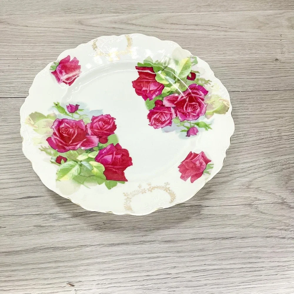 Antique‎ Floral Porcelain Platter: Oscar & Edgar Gutherz Royal Austria Plate